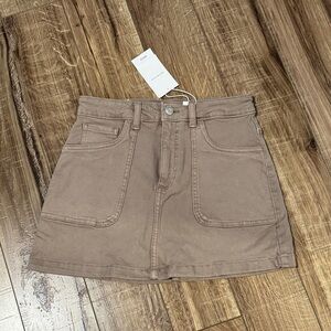 Mango Brown Mini Skirt